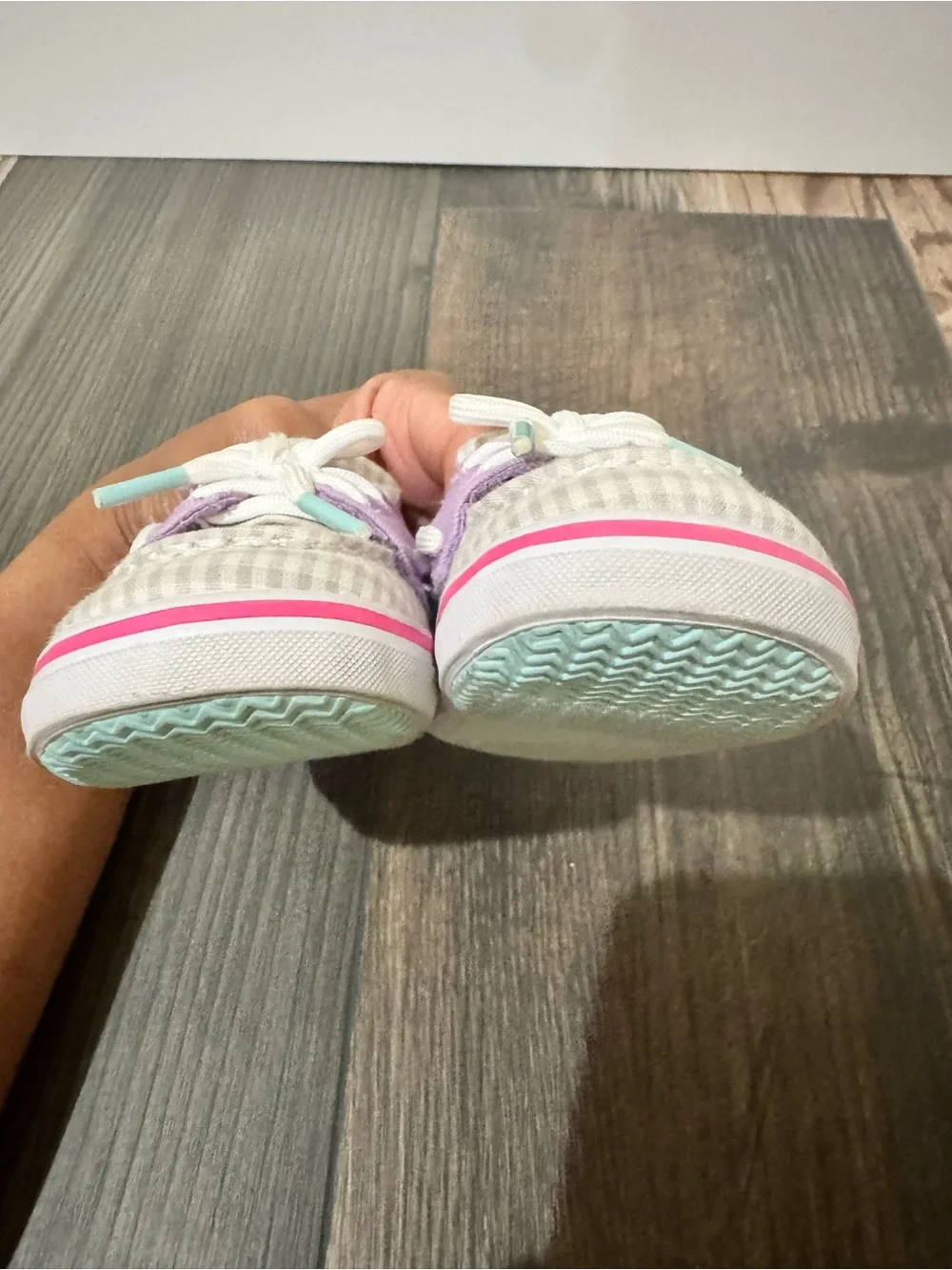 Sperry Intrepid Crib Gingham Boat Shoes Girls Toddler Size 2M Pink Purple